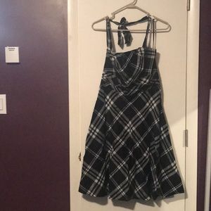 Black and gray plaid dress